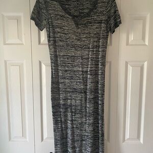 French Connection Black and Gray Midi Dress